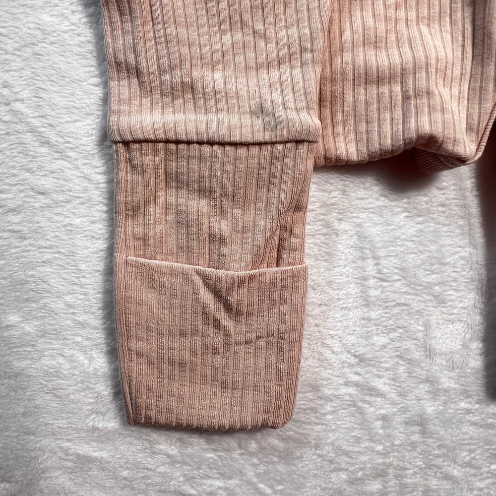 Cloud Island Kids 18M Blush Pink Ribbed Side Snap Bodysuit and Footie Pants Set - Picture 5 of 7